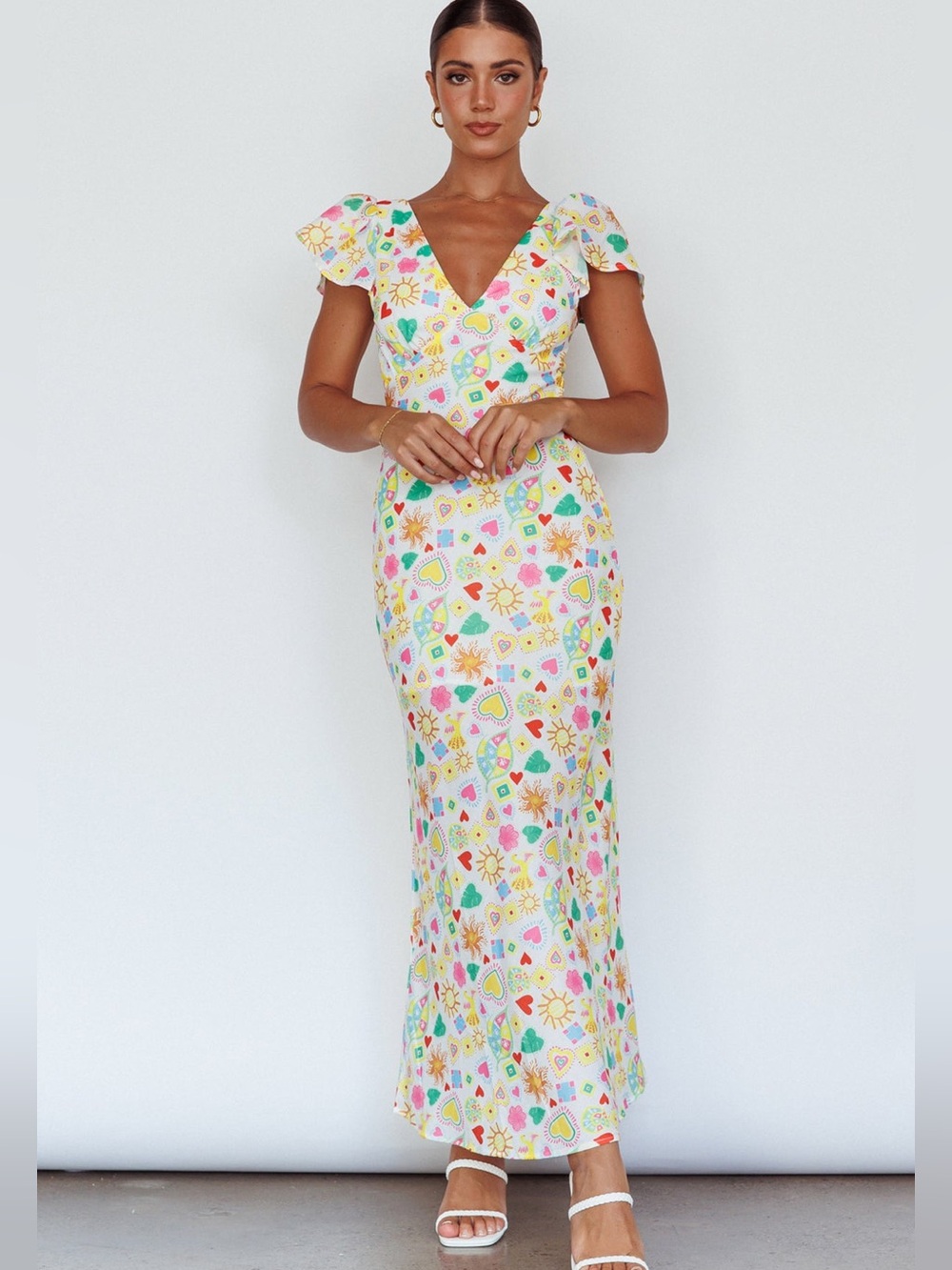 Indi Luxe by Indikah Summer Print Cotton Blend Maxi Dress Size Large